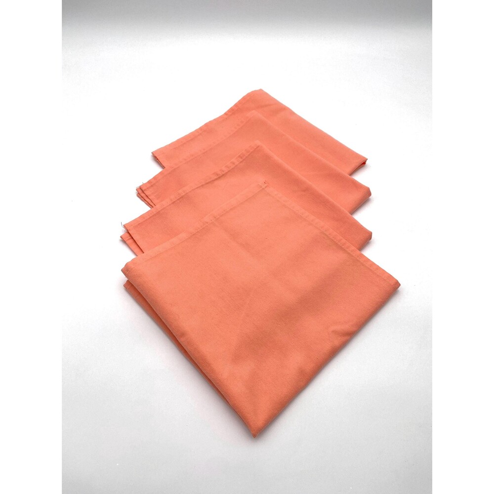 Set of 4 Peach Cotton Napkins